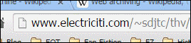 Fragment of our earliest existence as a subfolder at Eciti.com in 1996, showing The Haunted Village or THV site; the other site was NBF or Neon Blue Fiction