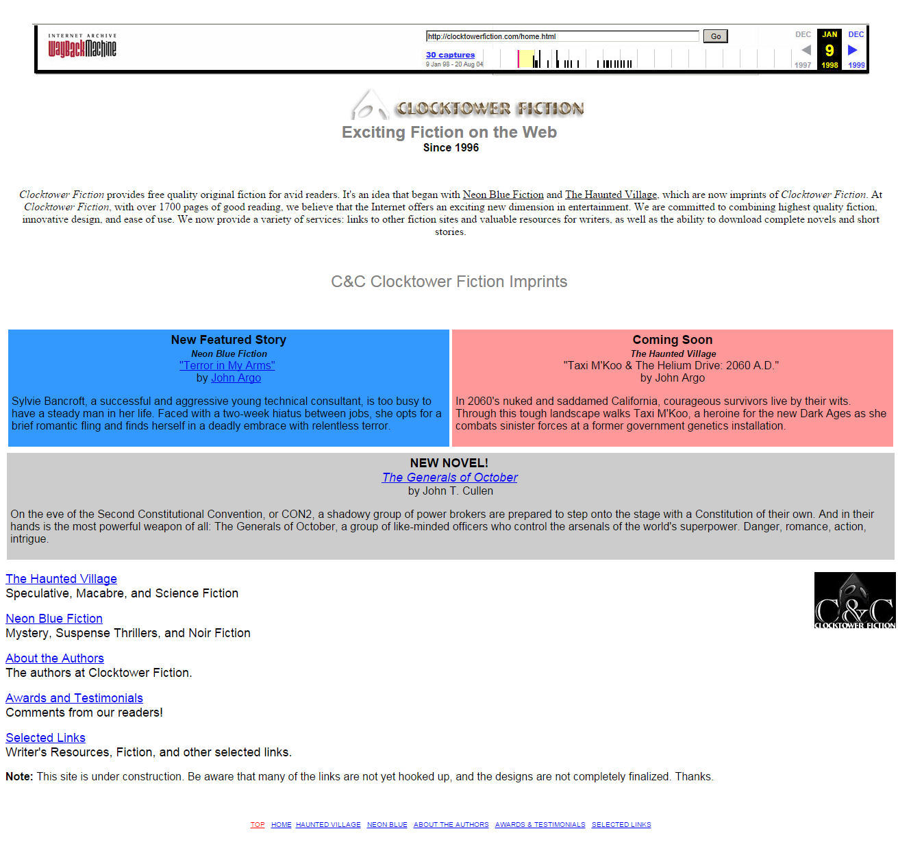 click for next: large section of this page is a clickable screen capture from long ago; squatters grabbed the domain and turned off robots in order to extort money (in vain)